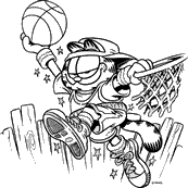 coloriage garfield basketteur